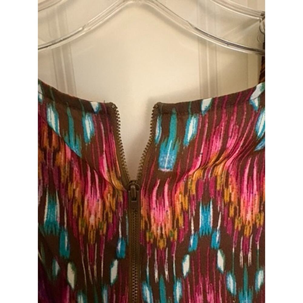 Rock 47 by Wrangler Dress Womens Medium Brown Aztec Boho Bell Sleeve - Picture 3 of 4